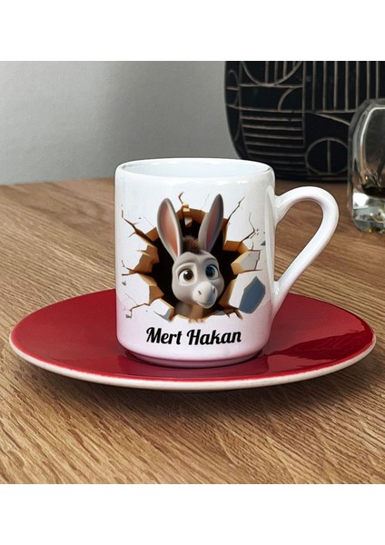 Kişiye Özel 3D Efektli Kırmızı Türk Kahvesi Fincanı Isimli Tasarım modelleri