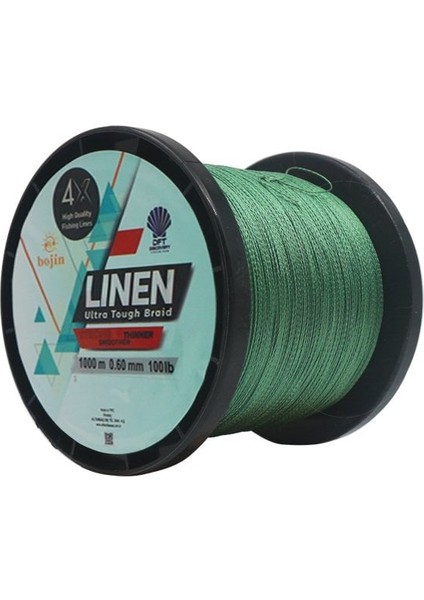 Bojin 4x Linen 0.60MM Yeşil Ip Misina 1000MT Bobin