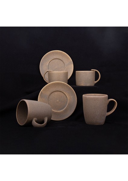 Gri Palermo 6 Parça 4 Kişilik Kahve Takımı, Şık ve Kullanışlı Set