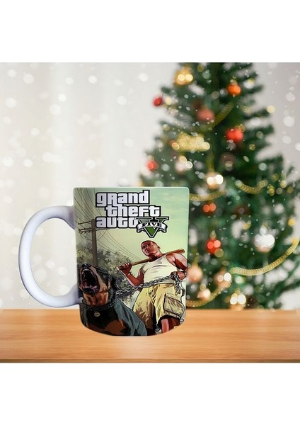 Gta - Grand Theft Auto Five - Play Station Oyun Temalı Porselen Kupa