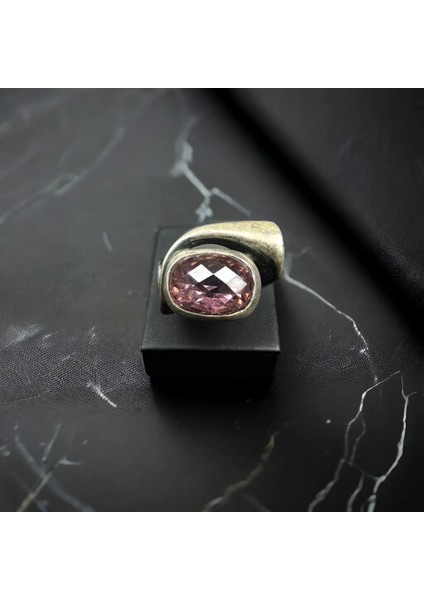 Pembe Topaz Gümüş Yüzük