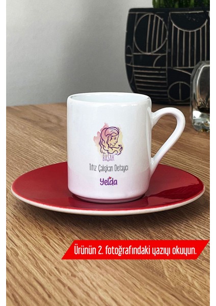 Başak Burcu Isim Yazılı Kırmızı Türk Kahvesi Fincanı Doğum Günü Hediyesi modelleri