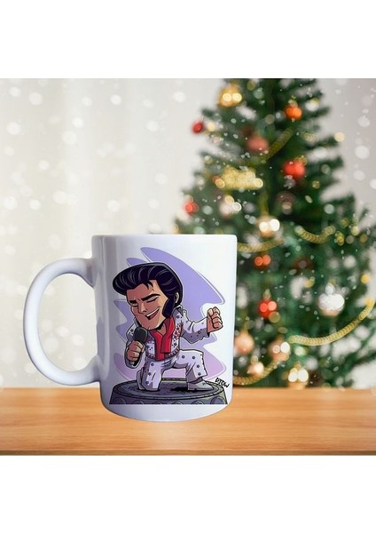 Elvis Presley Rock Kralı Temalı Porselen Kupa