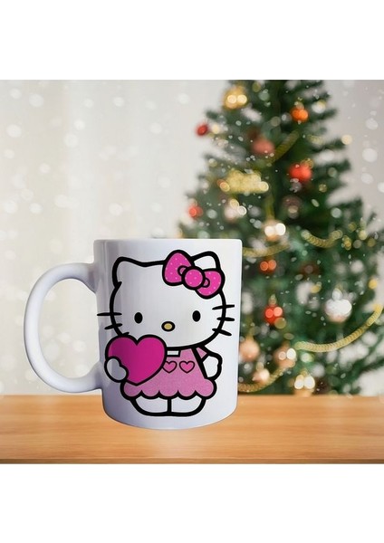 Hello Kitty - Hello Coffee - Çizgi Film Temalı Porselen Kupa