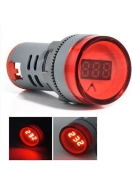 Kırmızı Ac 60-500V Pano Tipi Voltmetre ve Sinyal Lambası Seti