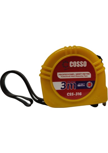 3 M x 16 mm Ölçümetre, Yüksek Kaliteli Ölçüm Aracı, Dayanıklı ve Kullanışlı Ürün
