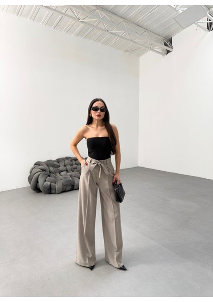 Sante Çi̇zgi̇li̇ Bel Kuşakli Palazzo Pantolon modelleri