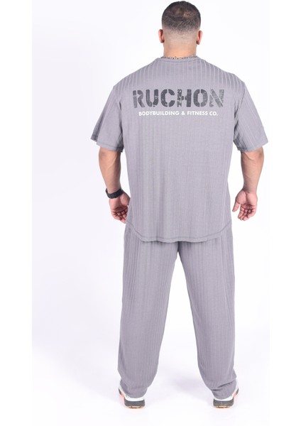 Team Ruchon Usa Erkek Büyük Beden Spor Takım - Fitness & Antrenman - Rahat Oversize Kalıp fiyatları