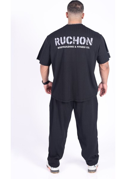 Team Ruchon Usa Erkek Büyük Beden Spor Takım - Fitness & Antrenman - Rahat Oversize Kalıp fiyatları