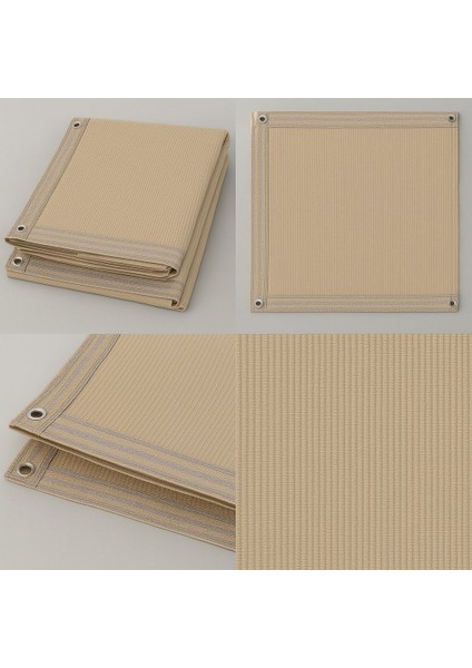 Bej %95 Gölgelik File 2x5 m – Balkon, Bahçe, Veranda, Teras ve Kamelya Güneşlik Örtüsü