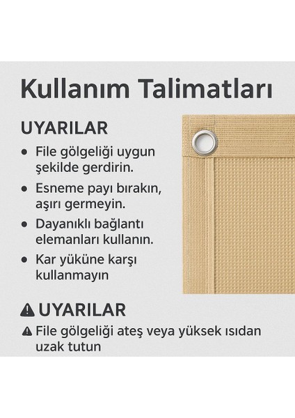 Bej %95 Gölgelik File 2x5 m – Balkon, Bahçe, Veranda, Teras ve Kamelya Güneşlik Örtüsü fırsatları