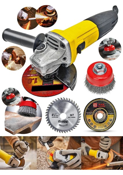 Bakır Sargılı Metal Şanzıman Seti 115 mm Taşlama ve Kesme Makinesi modelleri
