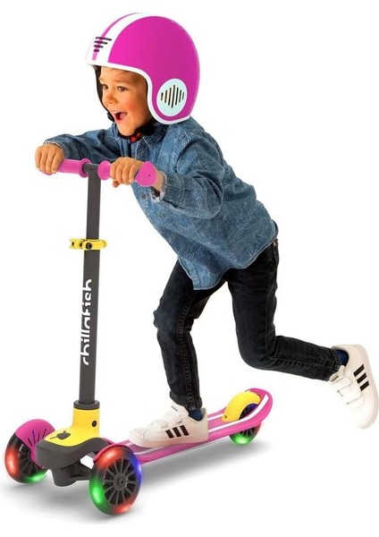 Scotti Glow - 3 Tekerlekli Işıklı Scooter - Pembe