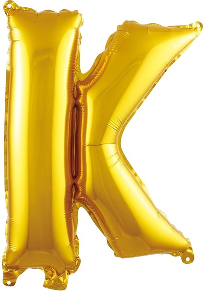 Vitrini K Harfi 16 Inç Gold Renk Folyo Balon 36 cm (Altın)