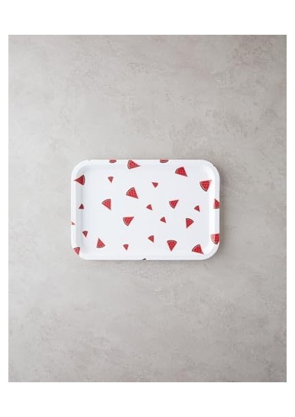 Home Watermellies Plastik Tepsi Beyaz - Kırmızı modelleri