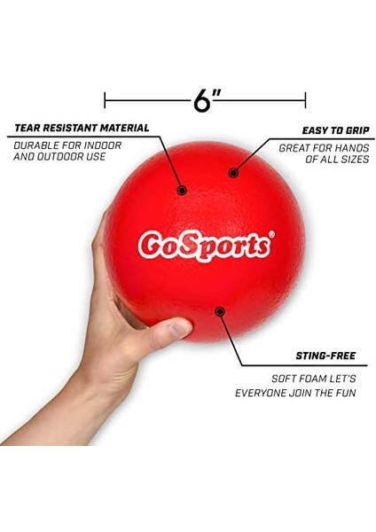 Yumuşak Yüzeyli Köpük Yakantoplar, Çocuklar Için Can Yakmayan Oyun Topları, 15,2 cm Veya 17,7 Cm, File Taşıma Çantası Dahil, 6'lı Set modelleri