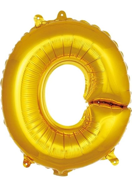 Vitrini O Harfi 16 Inç Gold Renk Folyo Balon 36 cm (Altın)