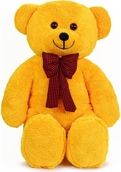 Oyuncak 80 cm Dev Pelüş Ayıcık,papyonlu Ayı,sevgiliye Hediye Ayıcık,büyük Boy Ayı (Sarı)