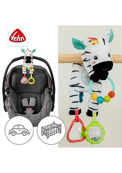 Bean Bag Zebra Oyuncağı - Boncuk Halkalı Motor Beceri Oyuncağı - Kavrama Elemanlarına Sahip Oyuncak - Kavramak ve Dokunmak Için Beşik Oyuncağı - 0+ Aylık Bebekler Için Sevimli Oyuncak