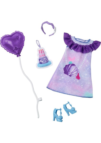 My First Clothes, 13,5" Okul Öncesi Bebekler Için Moda Paketi, Deniz Kızı Doğum Günü Aksesuarları ve Parti Malzemeleri ile Set