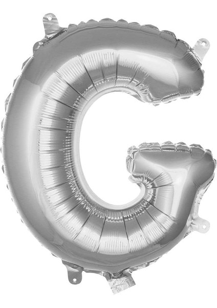 Vitrini G Harfi 16 Inç Gümüş Renk Folyo Balon 36 cm (Gümüş)