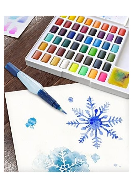 Creative Studio Tablet Suluboya Seti, 48 Renk, Su Bazlı Pigment, Karıştırma Paleti ve Aksesuarlar Ile, Taşınabilir Sanatsal Set modelleri