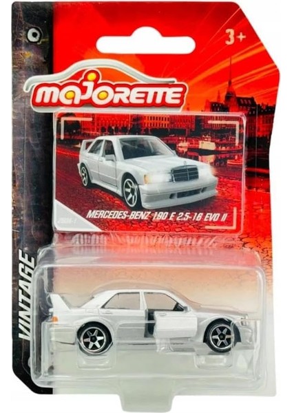 Vintage Metal Diecast Gri Mercedes Benz 190 E 2.5-16 Evo Iı