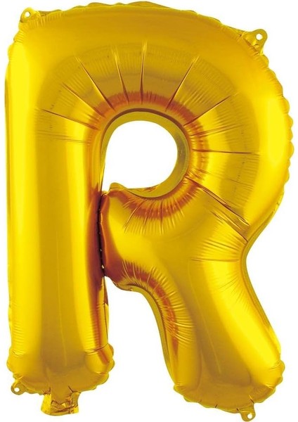Vitrini R Harfi 16 Inç Gold Renk Folyo Balon 36 cm (Altın)