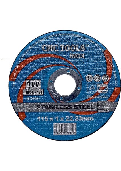 Inox Spiral Taş Kesici, 115X1.0X22MM, 50 Adet, Dayanıklı ve Yüksek Performanslı