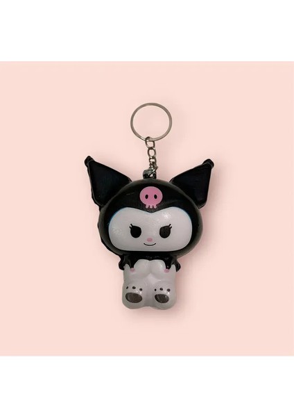 Sanrio Karakter Kuromi Figürlü Squishy Anahtarlık Çanta Süsü Charm