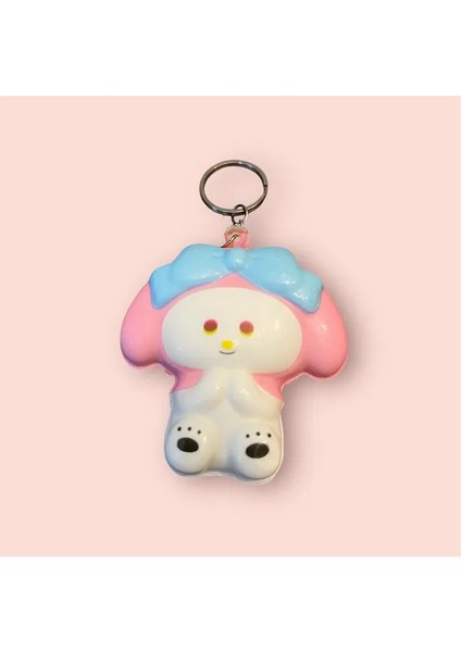 Sanrio Karakter Kuromi Figürlü Squishy Anahtarlık Çanta Süsü Charm