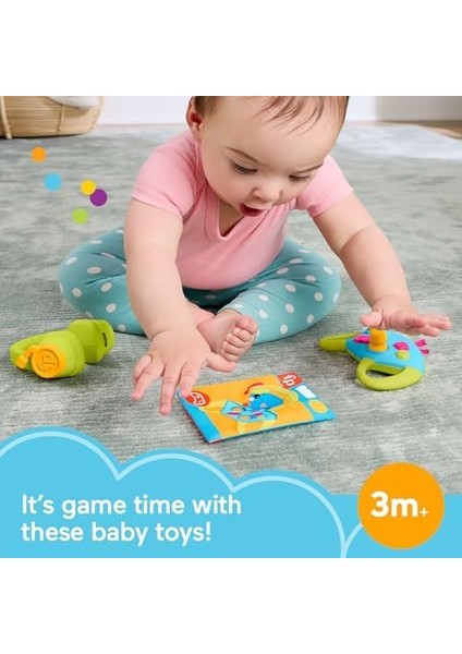 Minik Oyuncu Hediye Seti Fisher-Price Minik Oyuncu Hediye Seti, Yenidoğanlara Yönelik 3 Adet Gelişime Yardımcı Oyuncak HYR57 modelleri