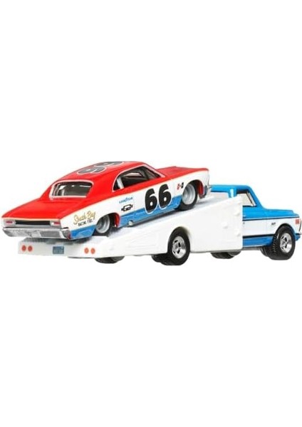 Wheels Premium Car Culture Team Transport FLF56-HRV40 '66 Chevelle & 72 Chevy Ramp Truck modelleri