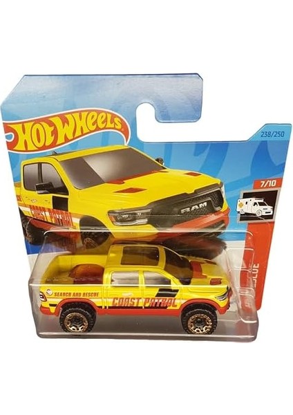 Wheels - 2020 Ram 1500 Rebel - Hw Rescue 7/10 - HKL04 - Short Card - Treasuere Hunt - Acil Durum Aracı - Sahil Patrol - Mattel 2023 fiyatları