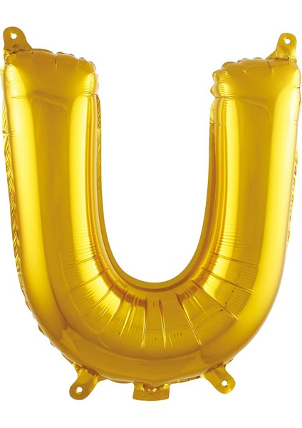 Vitrini U Harfi 16 Inç Gold Renk Folyo Balon 36 cm (Altın)