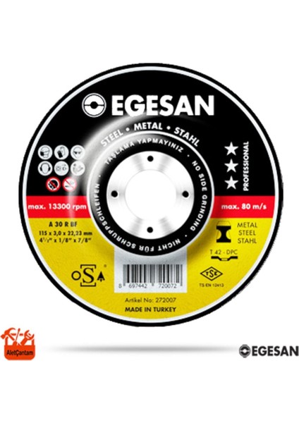 180 mm Metal Taşlama Taşı, 180X8,0X22,23 Mm, Dayanıklı ve Yüksek Performanslı