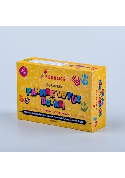 Rose Süper Yıkanabilir Parmak Boyası 6X60 gr fiyatları