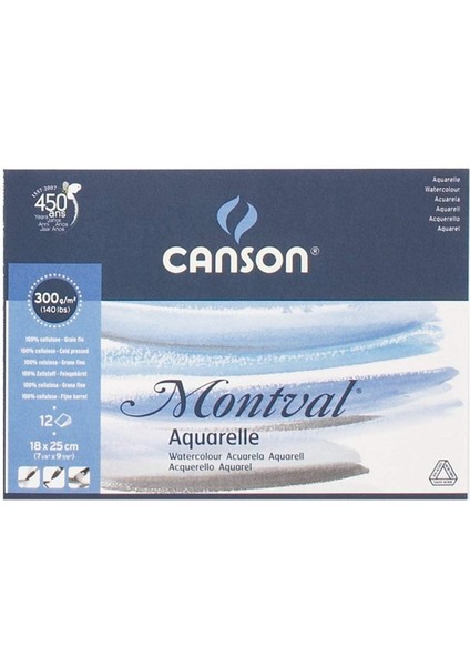 Montval Suluboya Blok 300GR - 18X25CM - 12 Yaprak