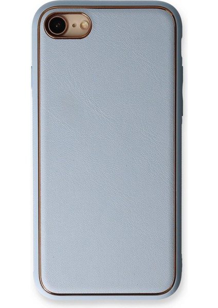 Iphone 7 Kılıf Coco Deri Silikon Kapak - Açık Mavi Svlrs