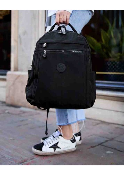 Eflan Moda Kırın Kır Kumaştan Çok Bölmeli Unisex Laptop Okul ve Günlük Kullanıma Uygun Sırt Çantası fırsatları