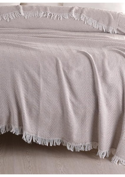Organik Pamuklu Kaymaz Koltuk Örtüsü Desenli 200X230 cm Kanepe Çekyat Buldan Bezi Bej modelleri