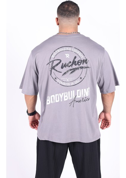 Bigsize - Tshirt Bodybuilding Co. Erkek Geniş Kalıp Sporcu Tişört - Fitness & Spor Giyim - Rahat Pamuklu Kumaş fiyatları