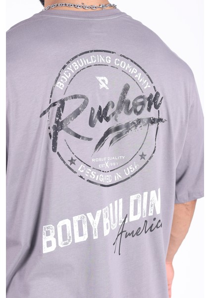 Bigsize - Tshirt Bodybuilding Co. Erkek Geniş Kalıp Sporcu Tişört - Fitness & Spor Giyim - Rahat Pamuklu Kumaş