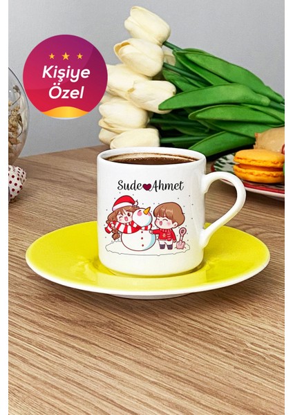 Kişiye Özel Sevgiliye Şık Türk Kahvesi Fincanı Yılbaşı Hediyesi