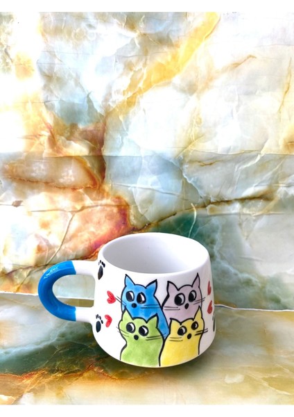 Kazan Modelli Kedi Tasarımlı Kupa Bardak