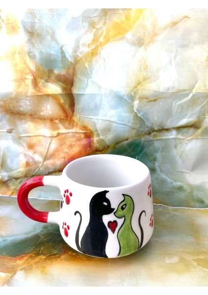 Kazan Modelli Kedi Tasarımlı Kupa Bardak