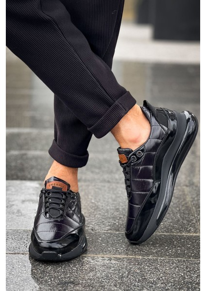 J179 Sporty Runner Ortopedik Taban Günlük Rugan Erkek Sneaker Spor Ayakkabı Rst Siyah fırsatları