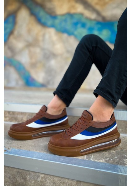 J171 Ariaso Ortopedik Taban Günlük Cilt Erkek Sneaker Spor Ayakkabı Ctt Taba