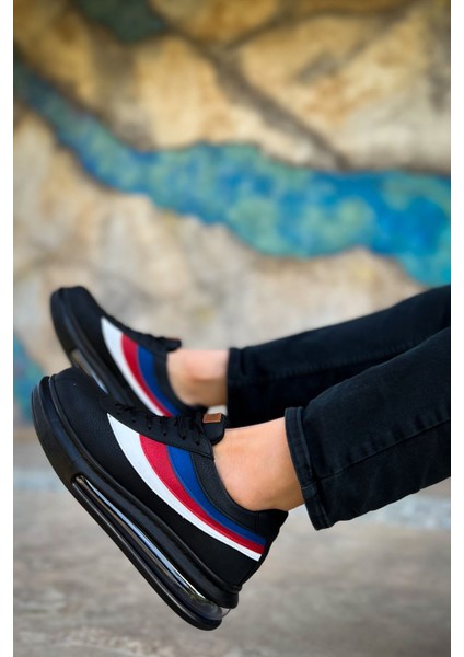 J171 Ariaso Ortopedik Taban Günlük Cilt Erkek Sneaker Spor Ayakkabı Cst Siyah fırsatları