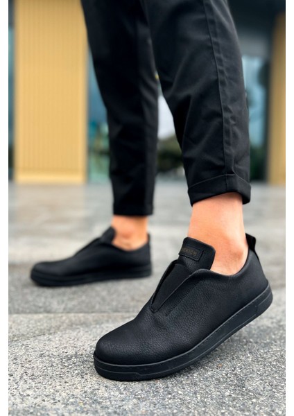 J195 Rigidus Ortopedik Taban Günlük Cilt Erkek Sneaker Spor Ayakkabı Cst Siyah